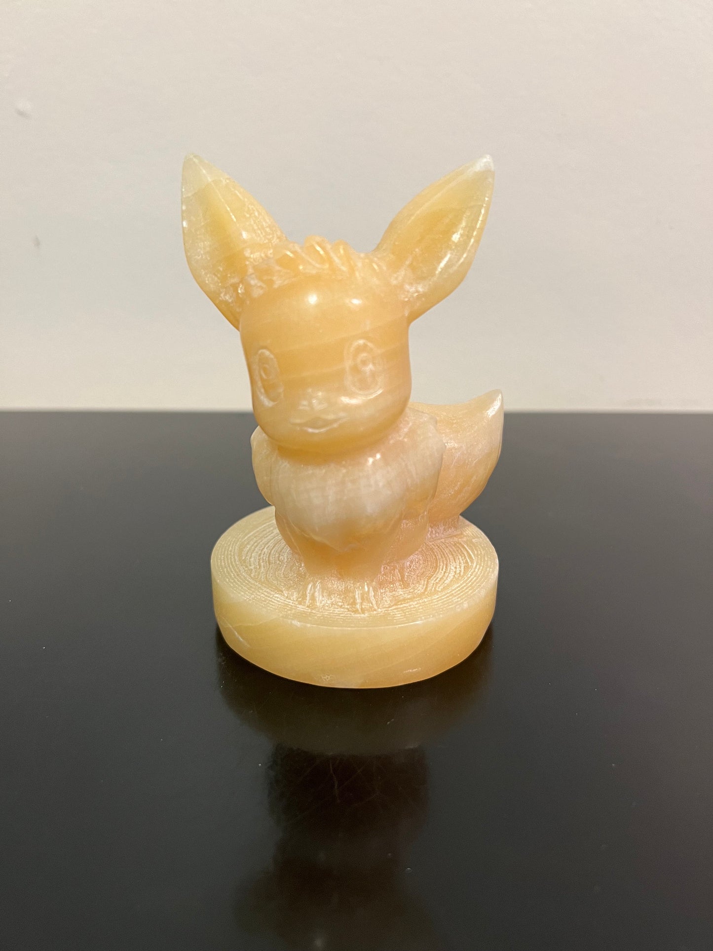 Yellow Calcite Eevee Polished Crystal Carving