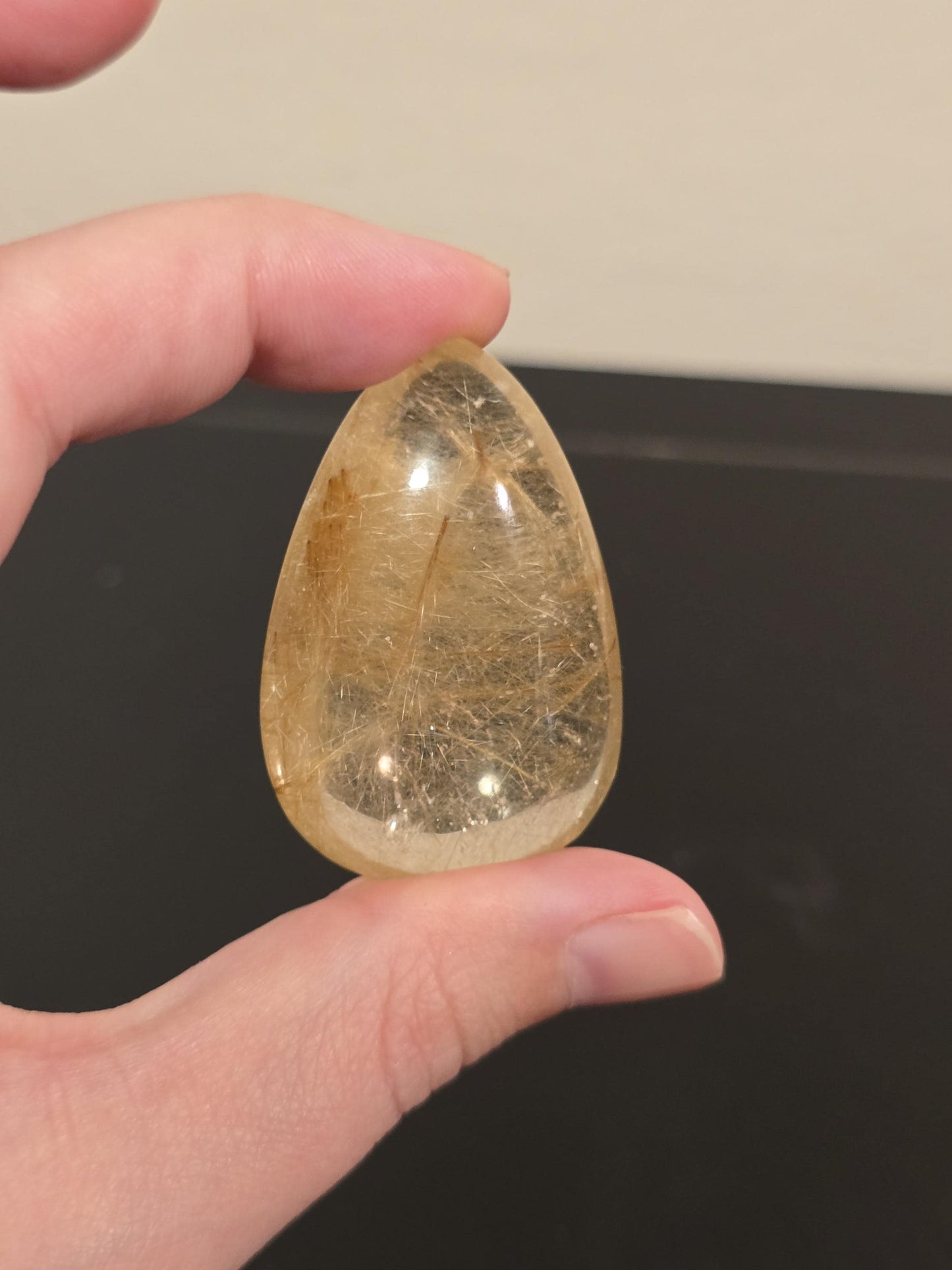 Golden Rutile Quartz Tear Drop | Rutilated Clear Quartz