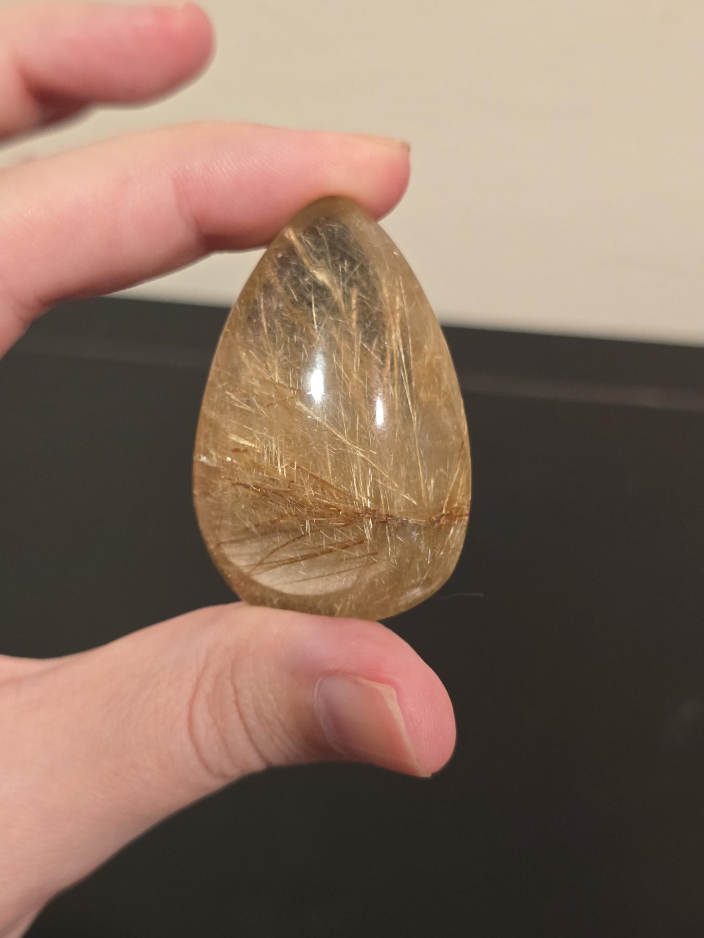 Golden Rutile Quartz Tear Drop | Rutilated Clear Quartz (2)