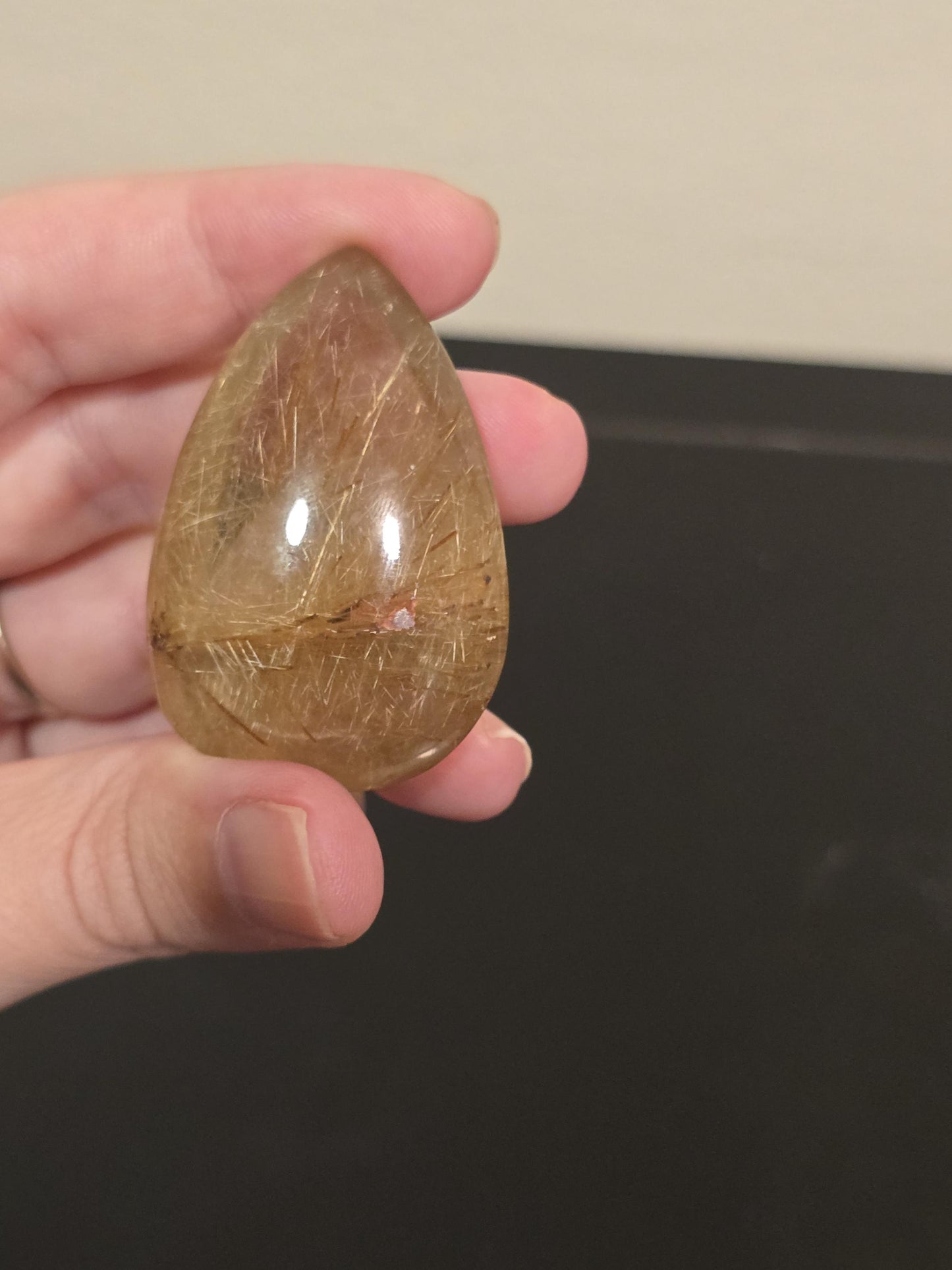 Golden Rutile Quartz Tear Drop | Rutilated Clear Quartz (2)