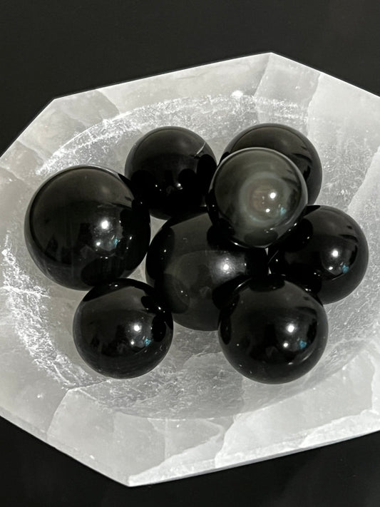 Small High Quality Rainbow Obsidian Spheres