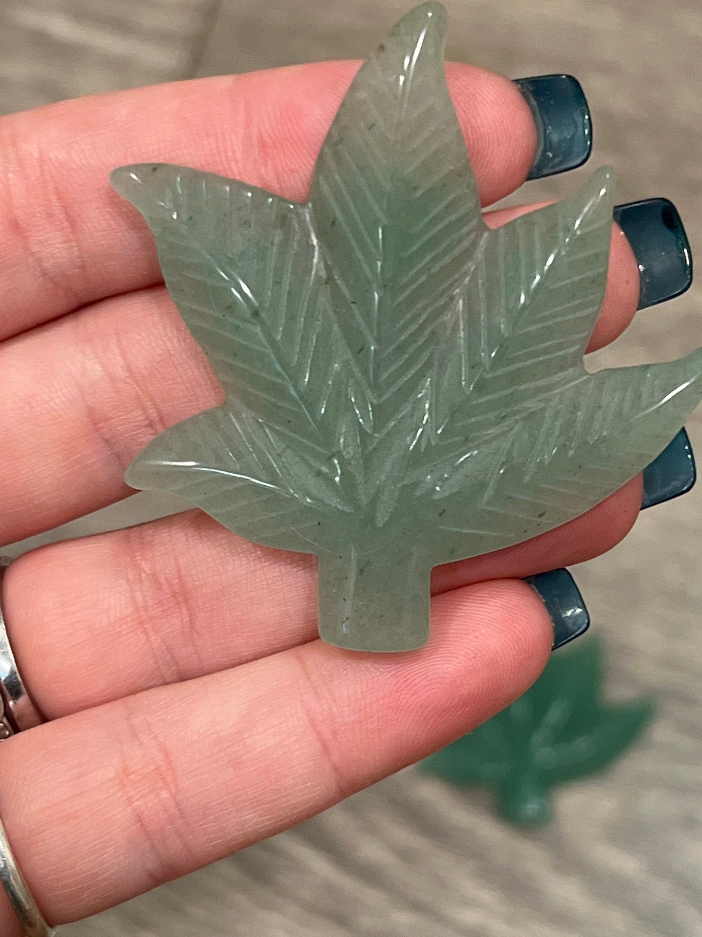 Green Aventurine Leaf Carving | Crystal Leaf Carving | Green Aventurine Crystal