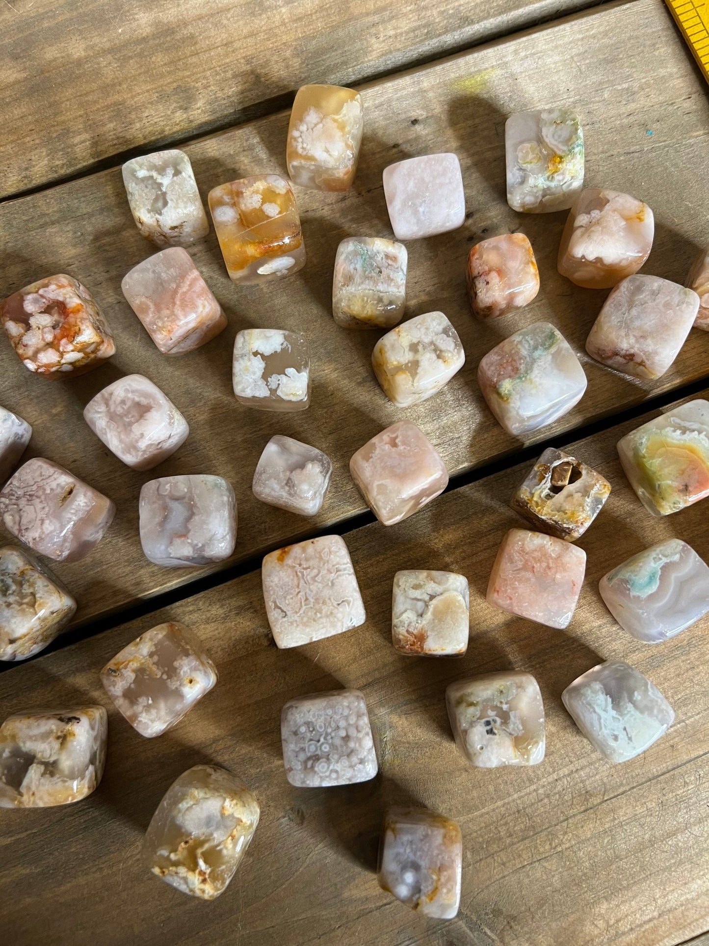 Flower Agate Cubes | Sakura Agate