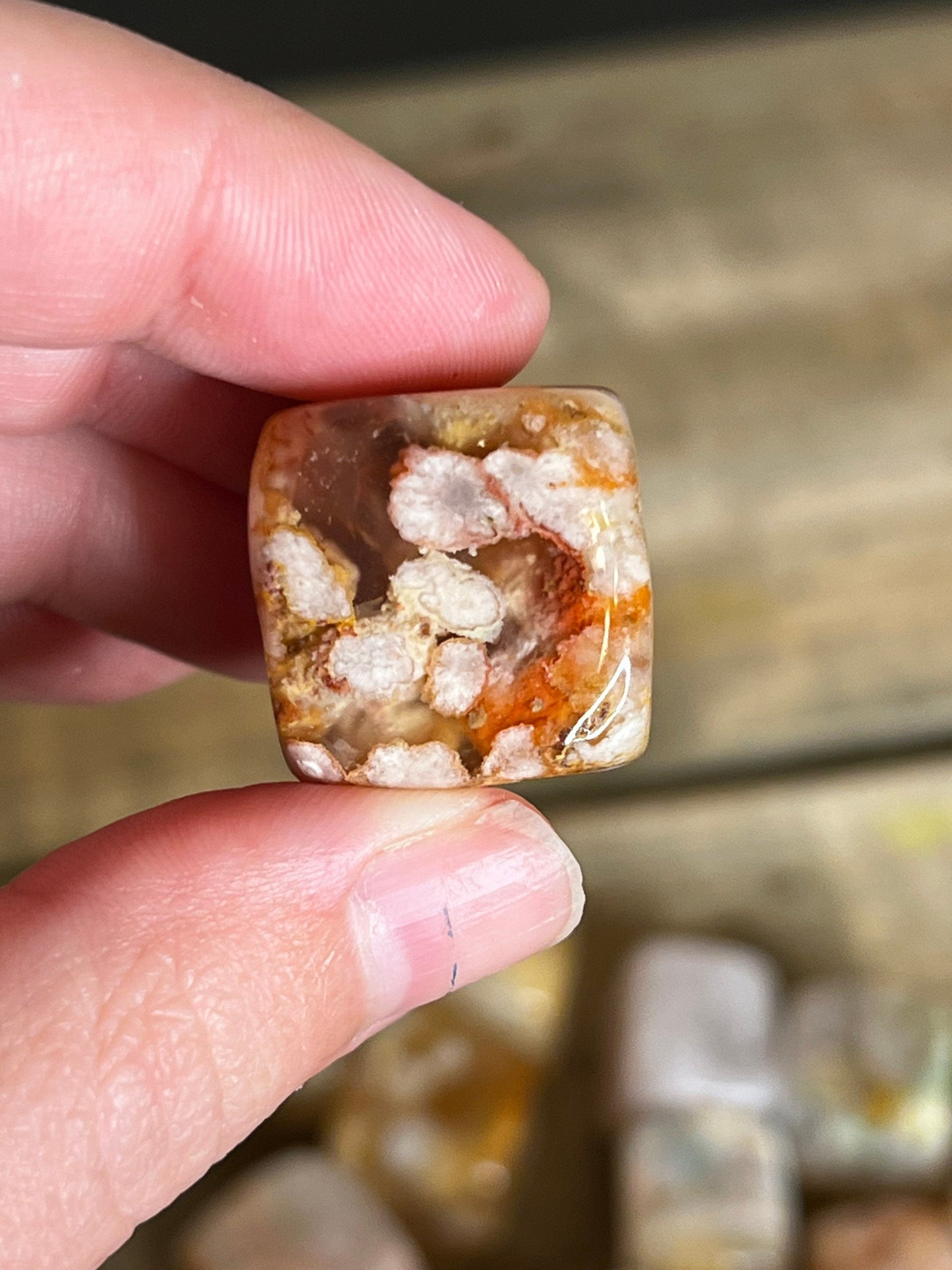 Flower Agate Cubes | Sakura Agate