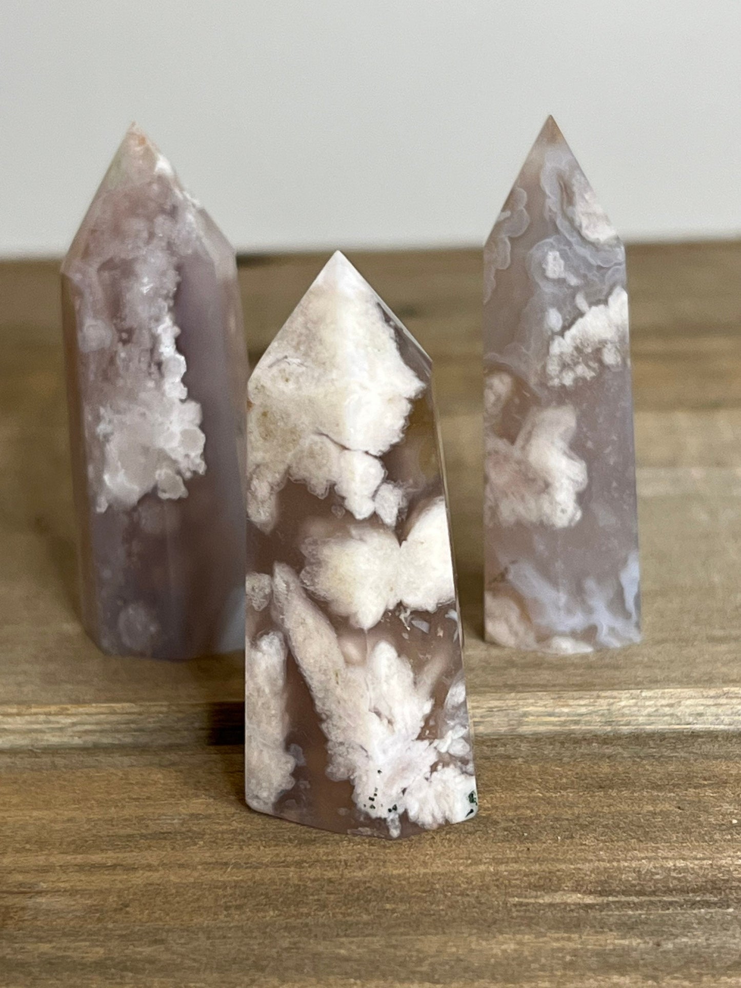 Small Dark Flower Agate Tower - Cherry Blossom Agate Tower