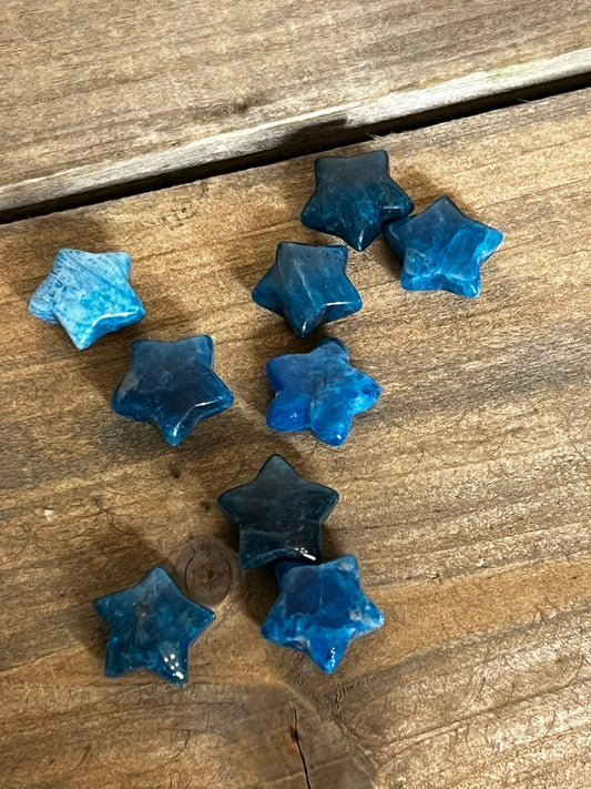 Mini Blue Apatite Star Crystal Carving | Star Crystal
