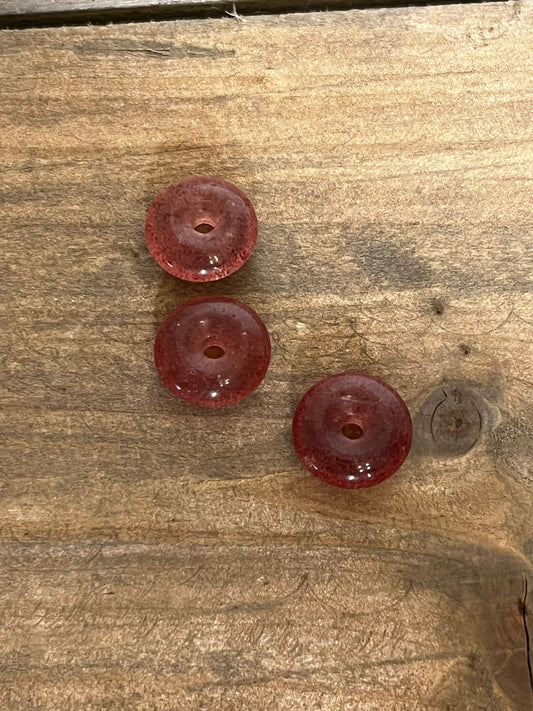 Mini Strawberry Quartz Donut Crystal Carving | Donut Crystal