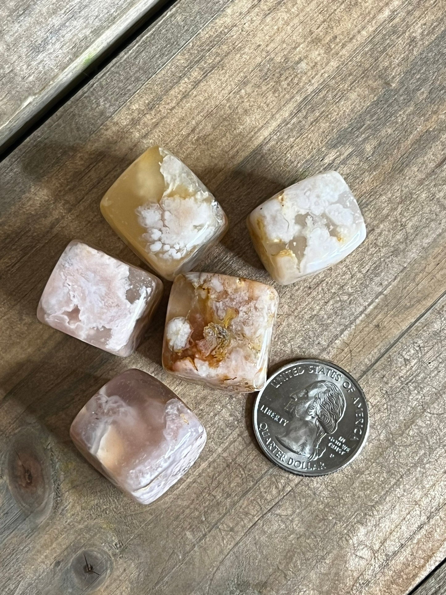 Flower Agate Cubes | Sakura Agate