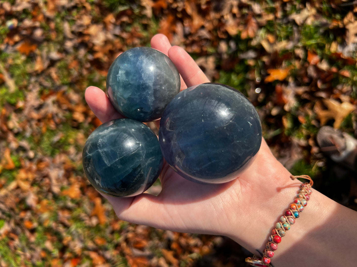 Deep Blue / Teal Fluorite Sphere