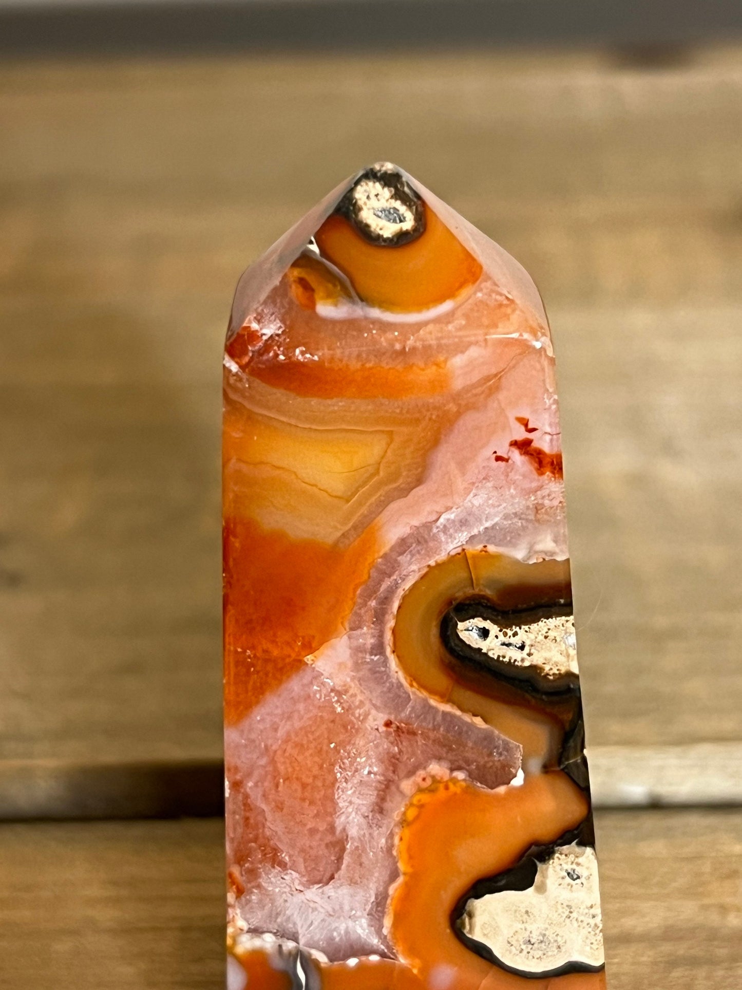 Carnelian Tower | Light Red Pink Coral Color Carnelian Tower