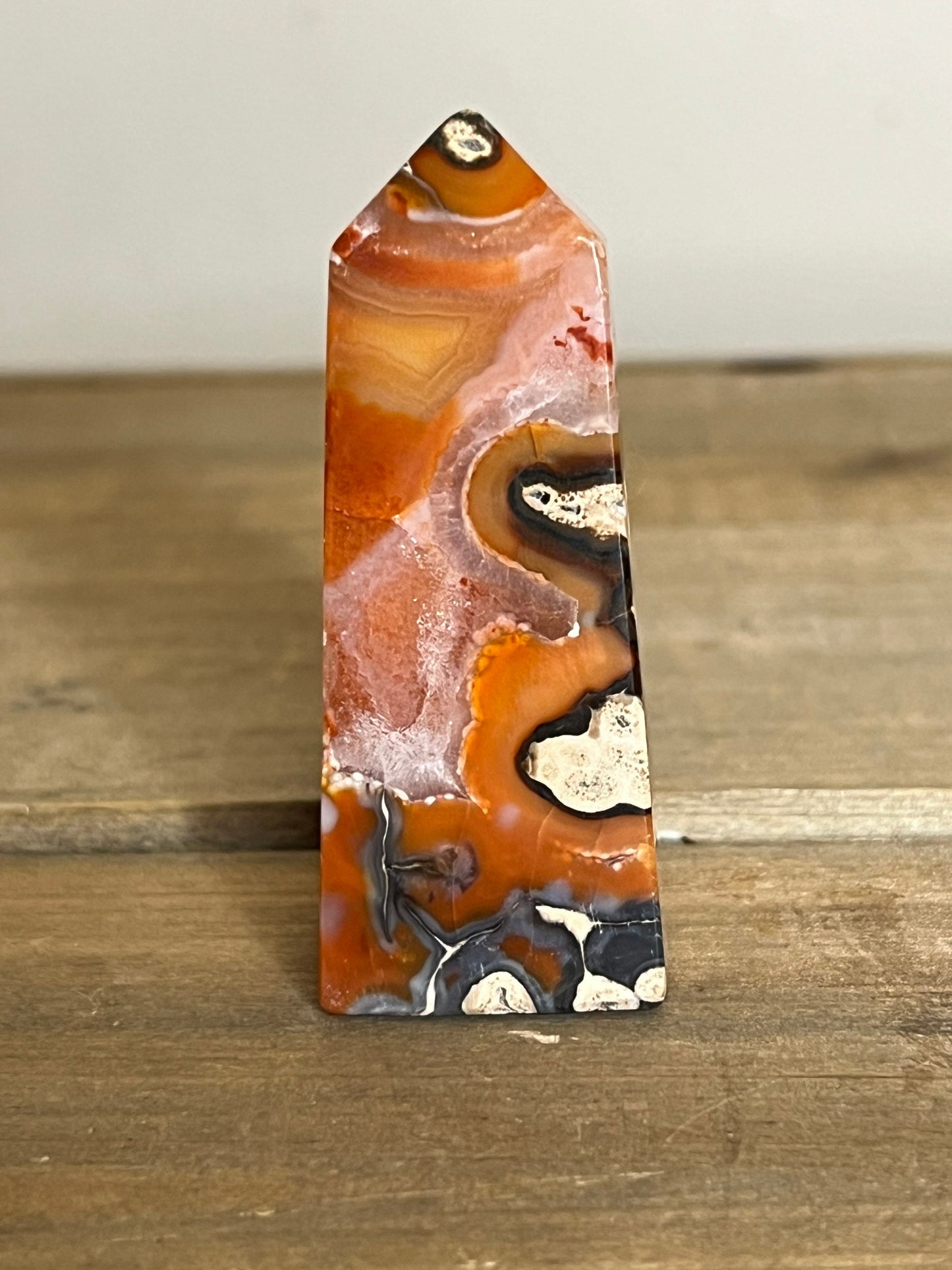 Carnelian Tower | Light Red Pink Coral Color Carnelian Tower