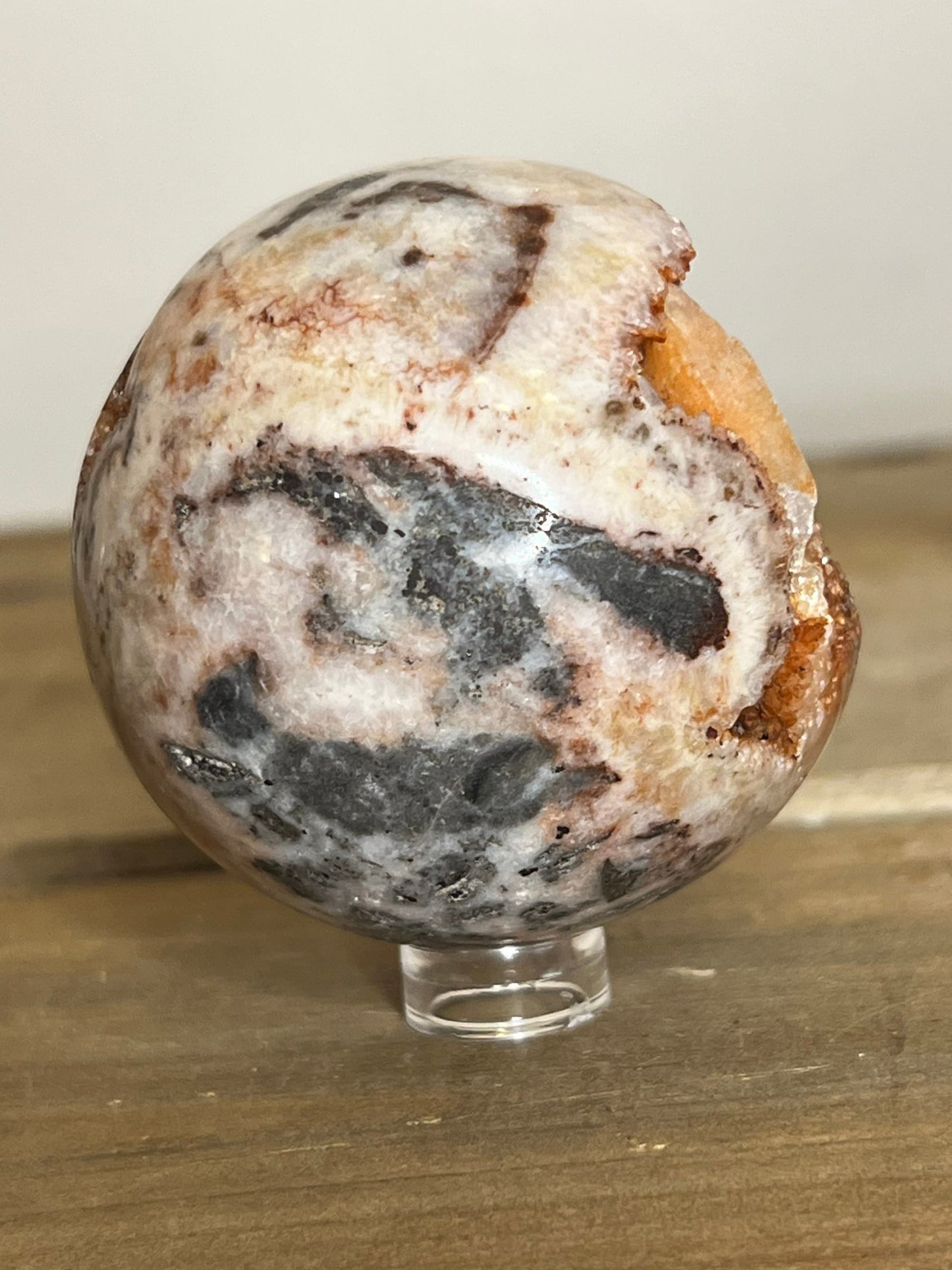 Druzy Zebra Stone Sphere