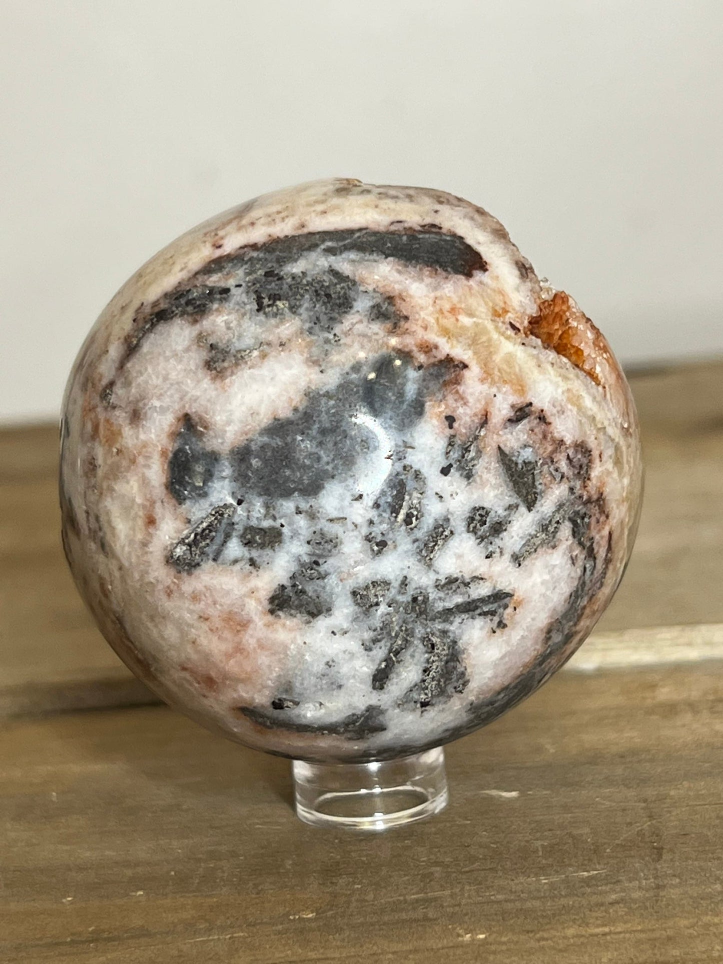 Druzy Zebra Stone Sphere