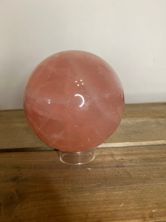 Star Rose Quartz Sphere | Large Rose Quartz Sphere with Asterisms