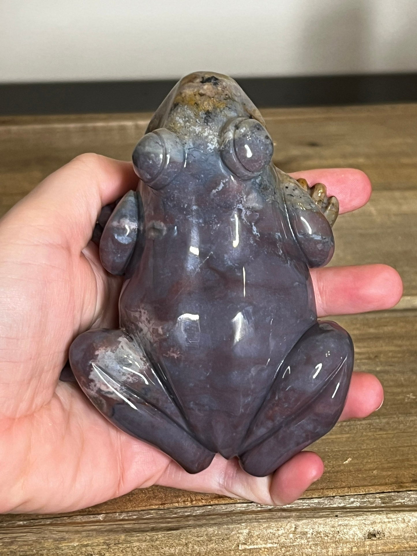 Sea Jasper Frog Crystal Carving