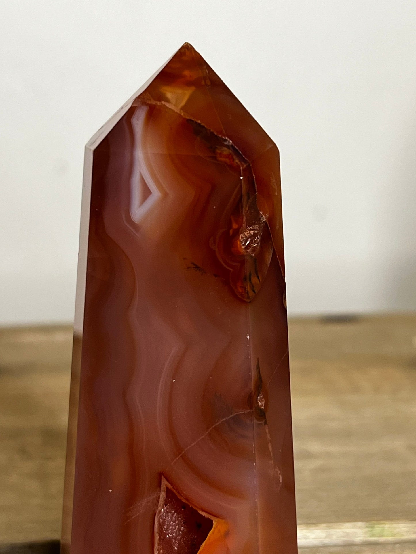 Carnelian Tower | Red Banded Carnelian Agate Tower 4.43” Tall