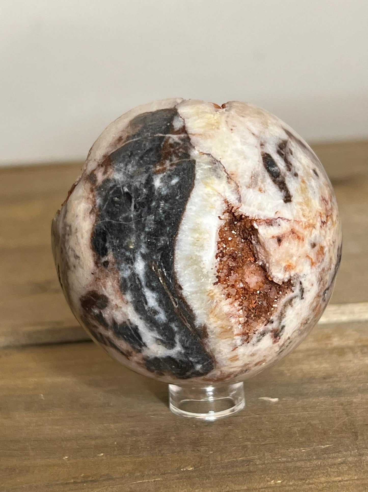 Druzy Zebra Stone Sphere