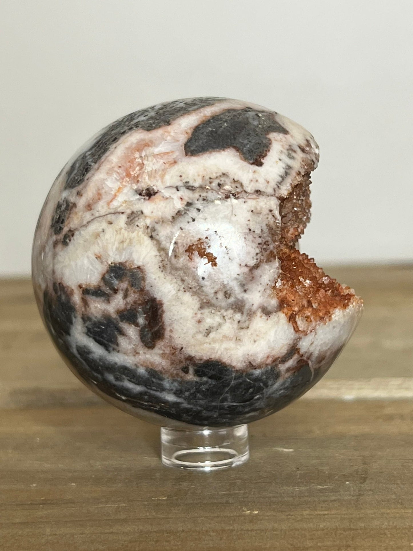 Druzy Zebra Stone Sphere