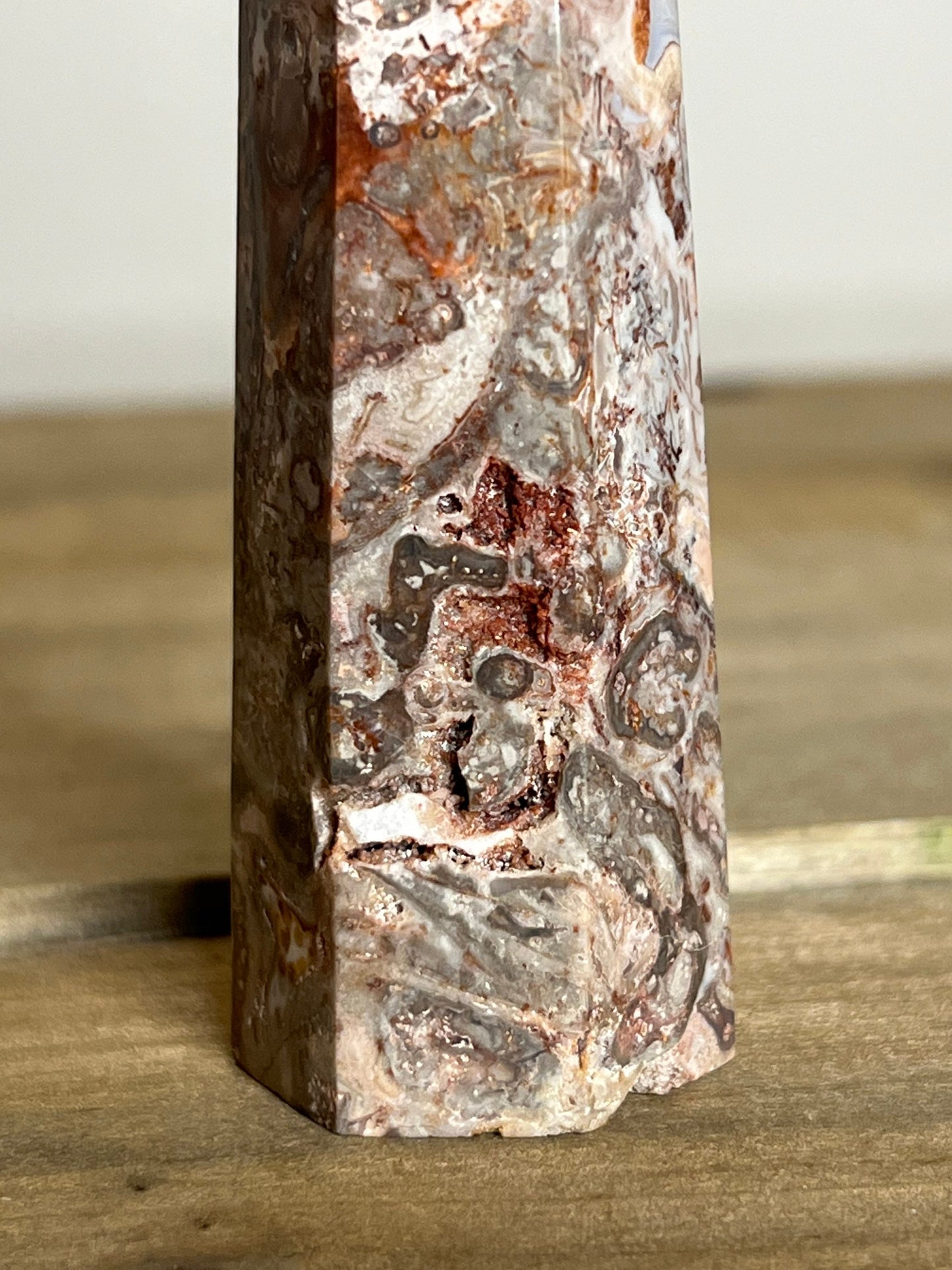 Pink Druzy Crazy Lace Agate Tower | Crystal Tower