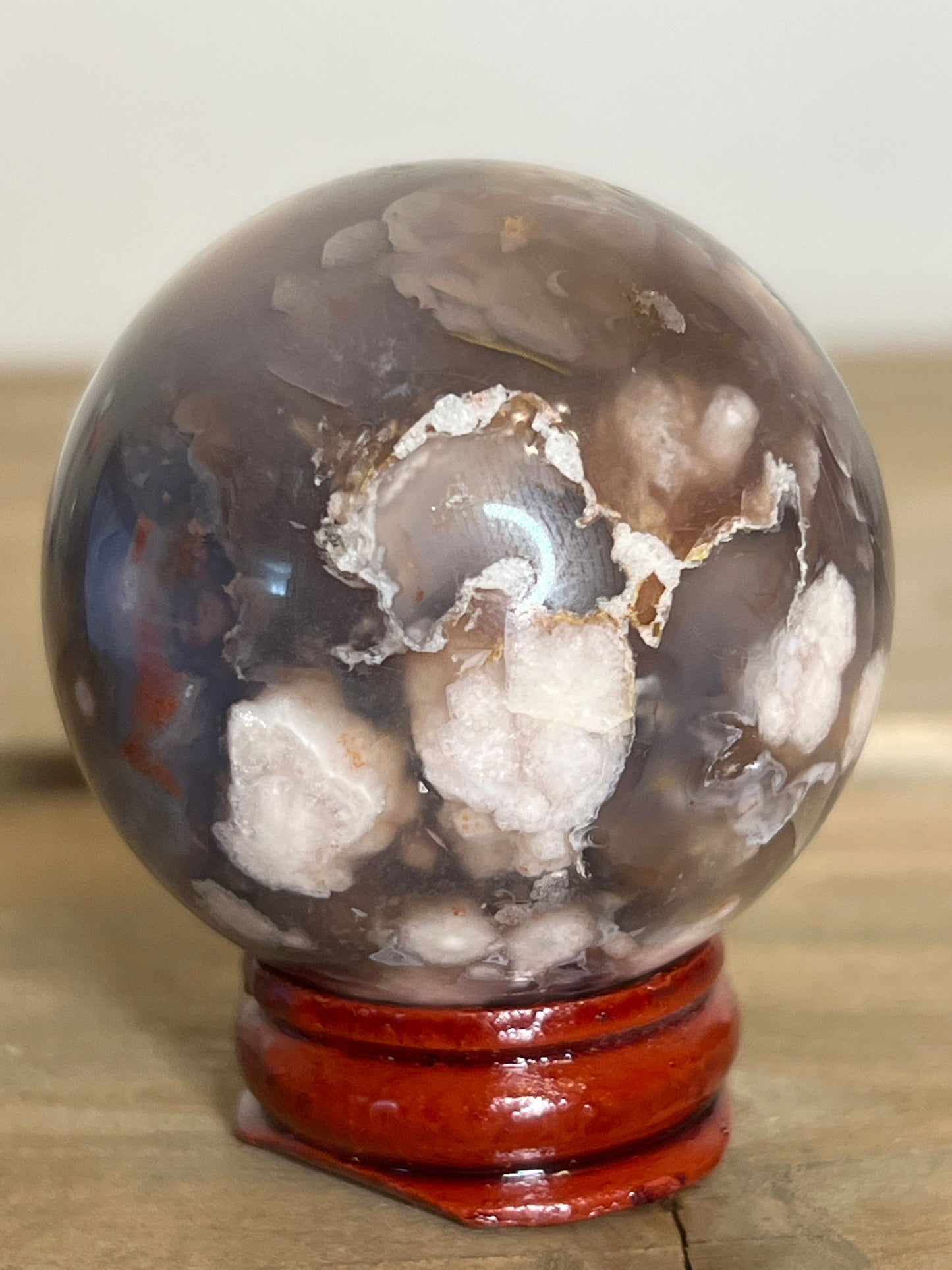 Small Black Flower Agate Sphere