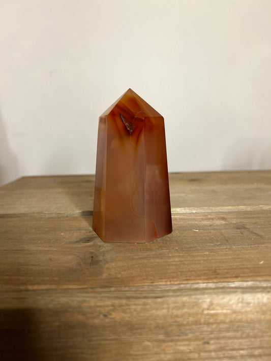 Carnelian Tower | Red Banded Carnelian Agate Tower 4.06” Tall