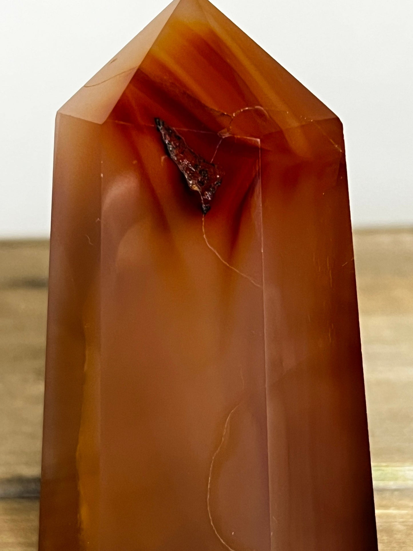 Carnelian Tower | Red Banded Carnelian Agate Tower 4.06” Tall