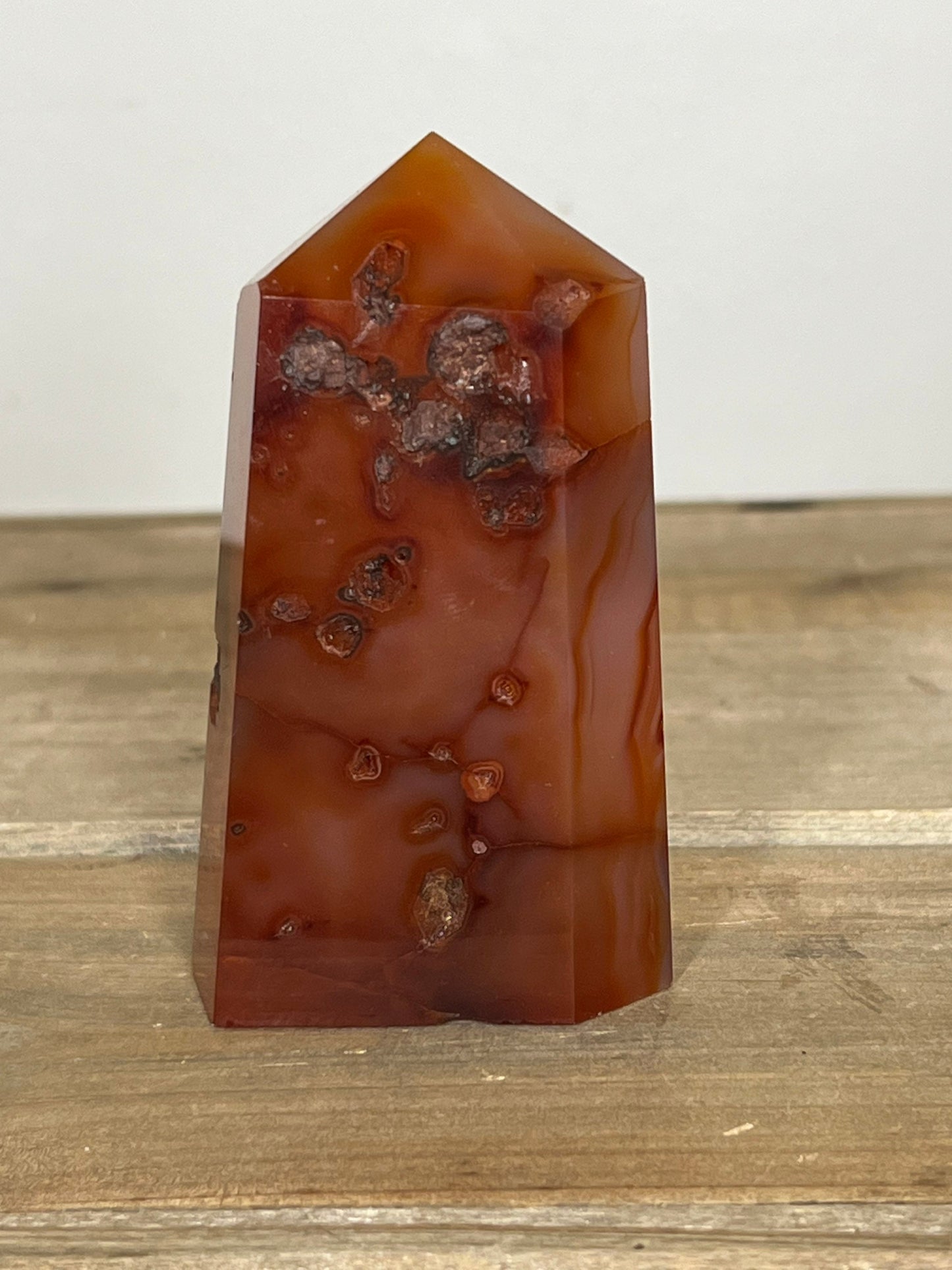 Carnelian Tower | Chunky Red Banded Carnelian Agate Tower 4.08” Tall
