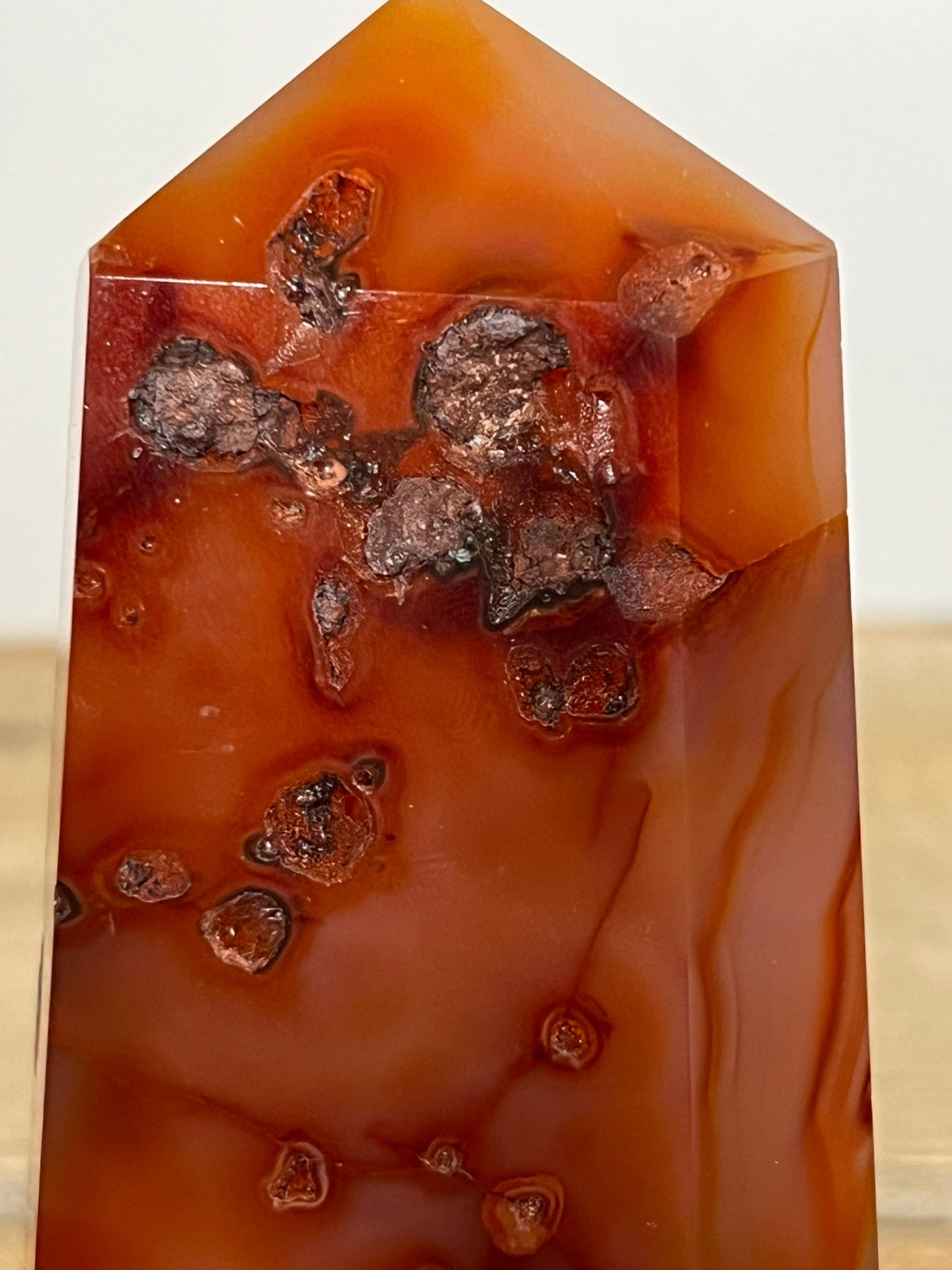 Carnelian Tower | Chunky Red Banded Carnelian Agate Tower 4.08” Tall