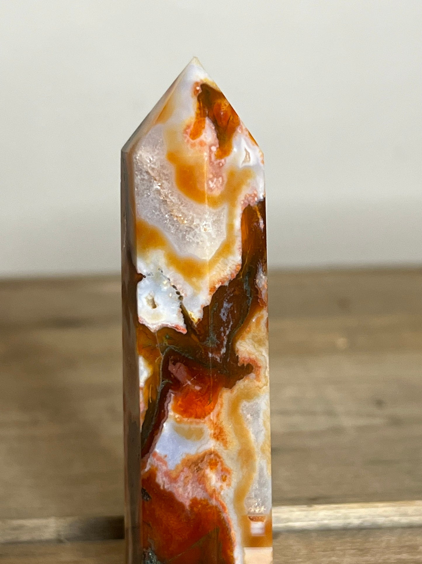 Green and Red Moss Agate Crystal Tower