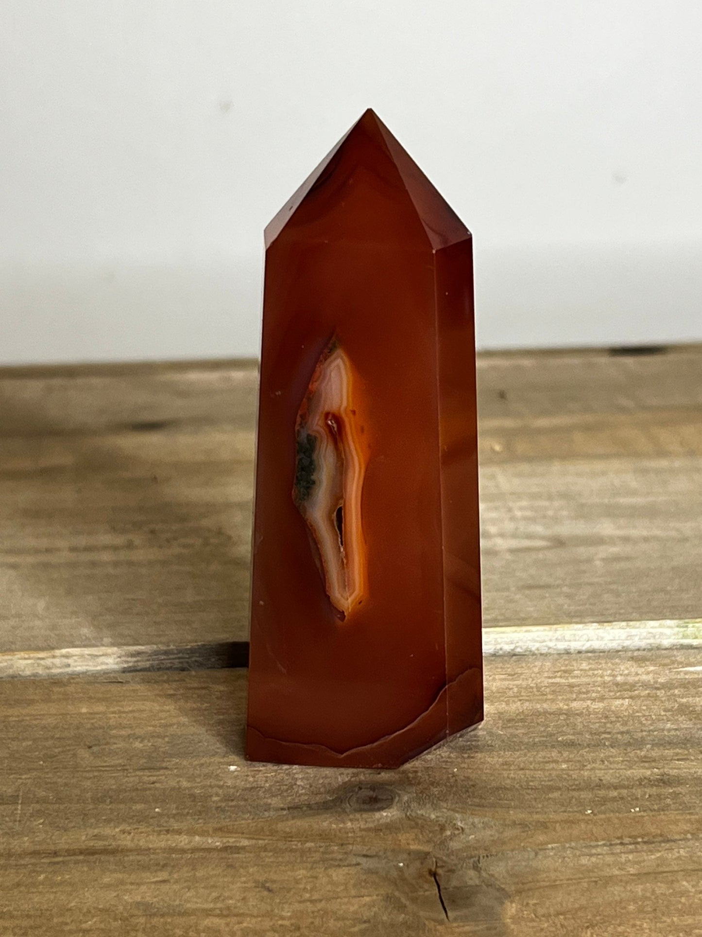 Imperfect Carnelian Tower | Red Banded Carnelian Agate Tower 4” Tall