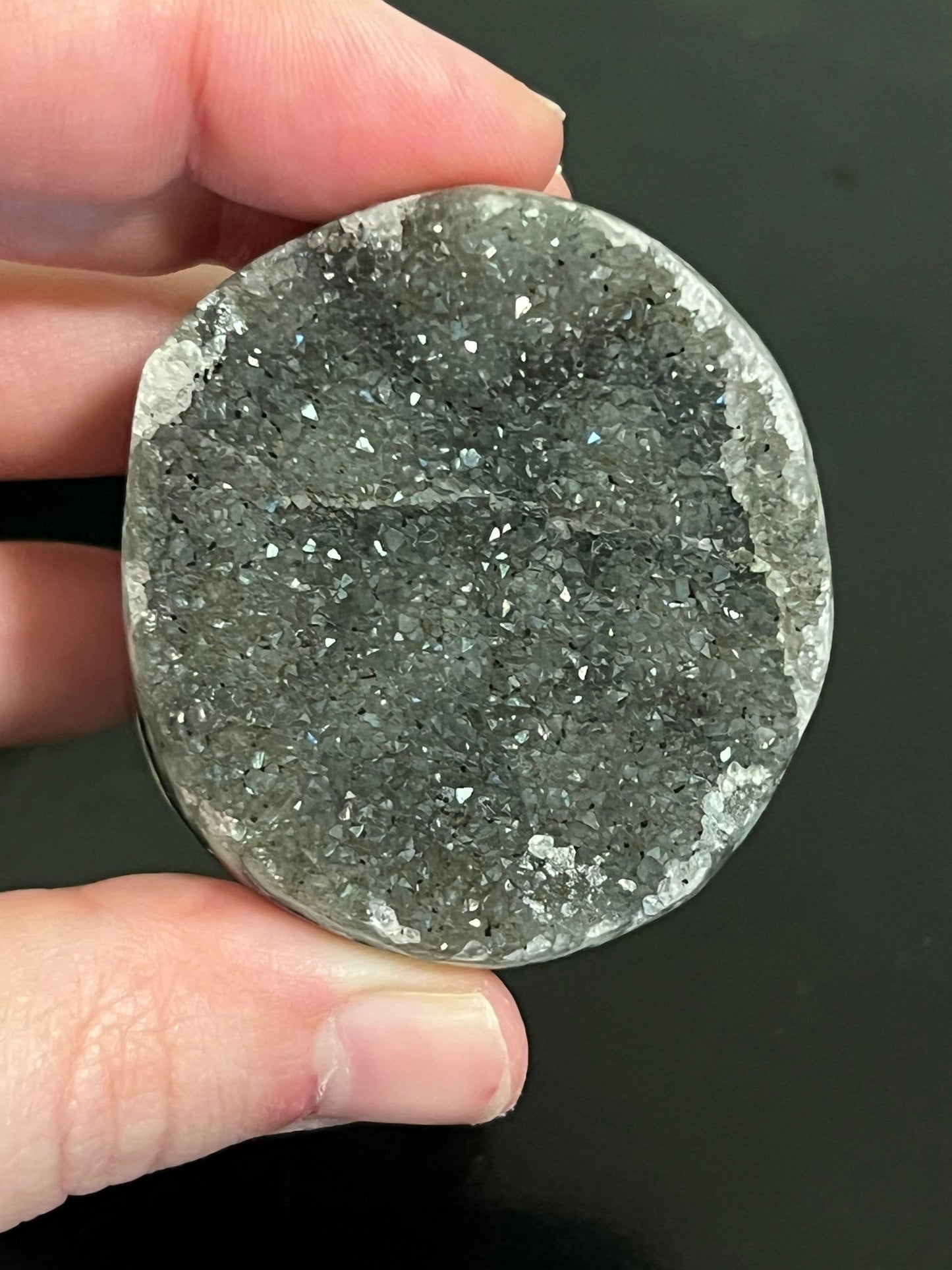 Black/Gray Amethyst Cluster Geode