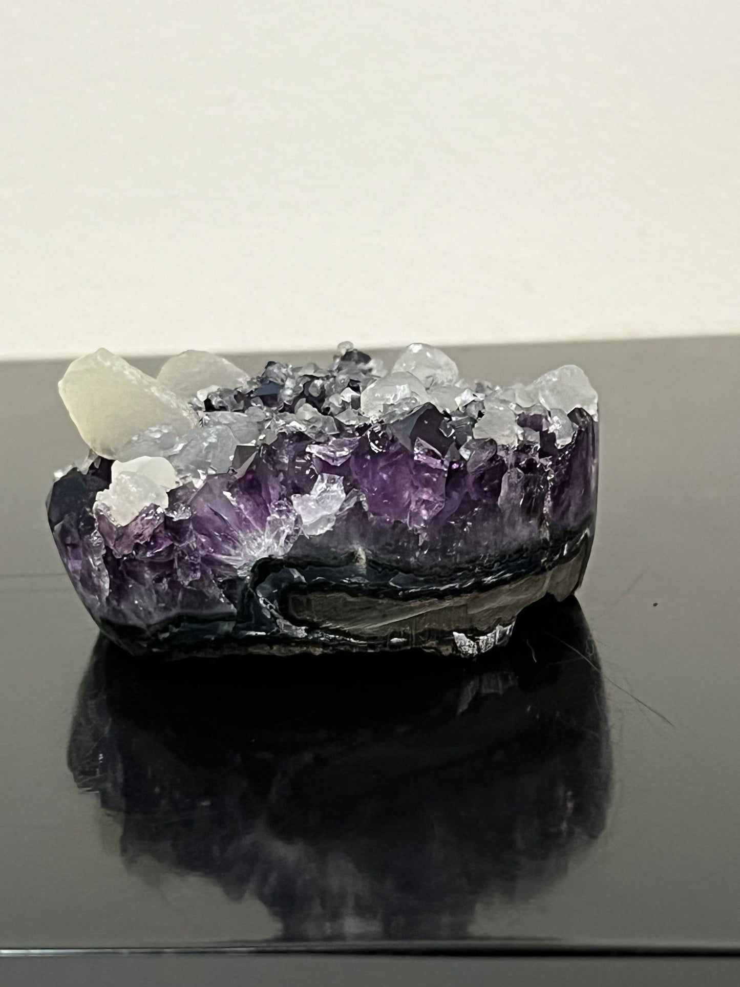 Amethyst Cluster Geode with Calcite