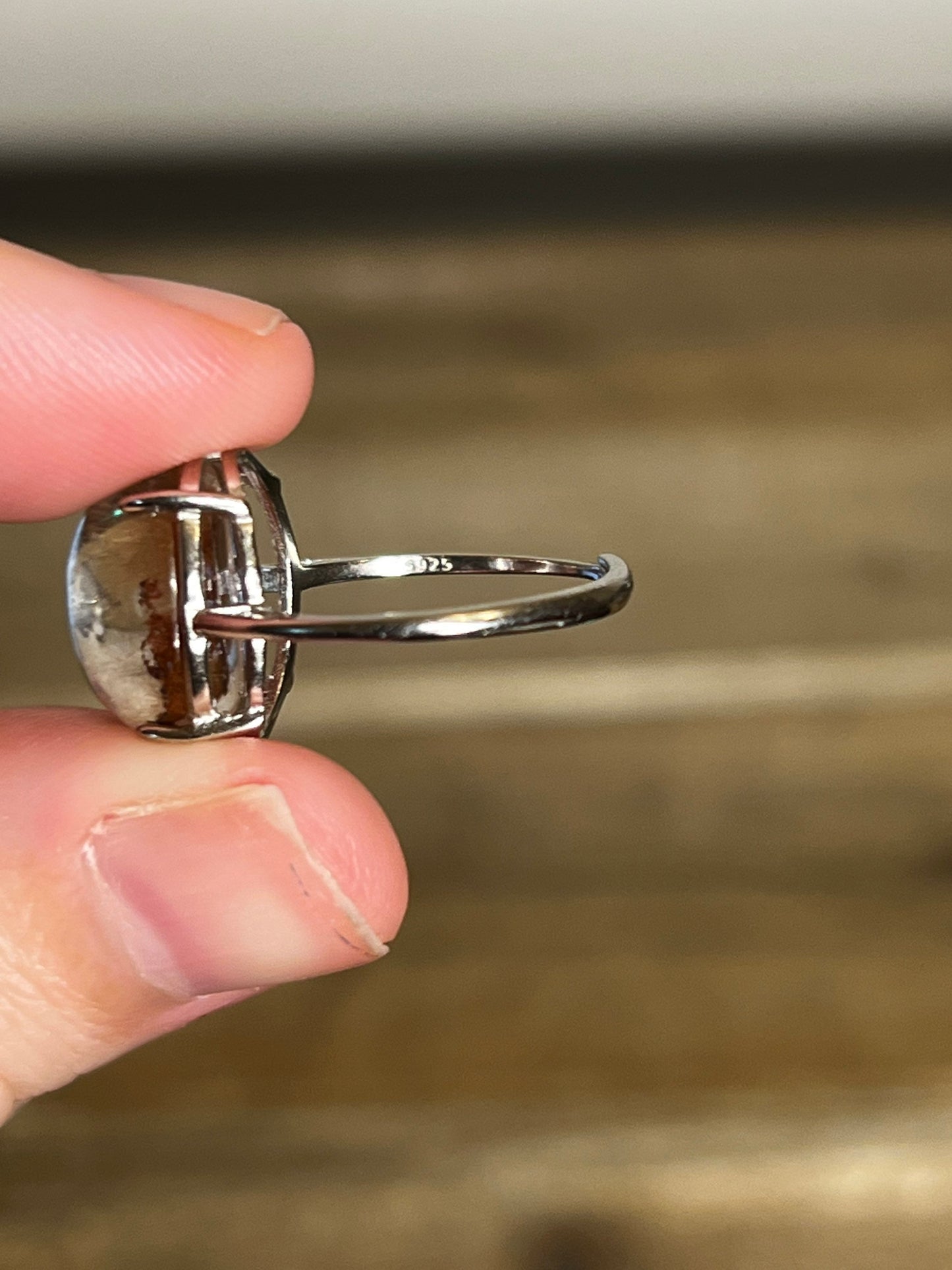 Rutile Garden Quartz Ring with Sterling Silver Band | Crystal Ring