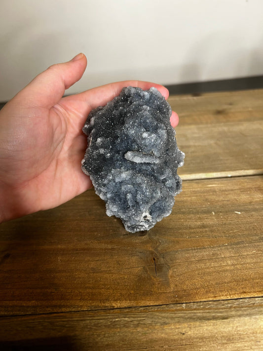 Icy Black Chalcedony Cluster, 416 g