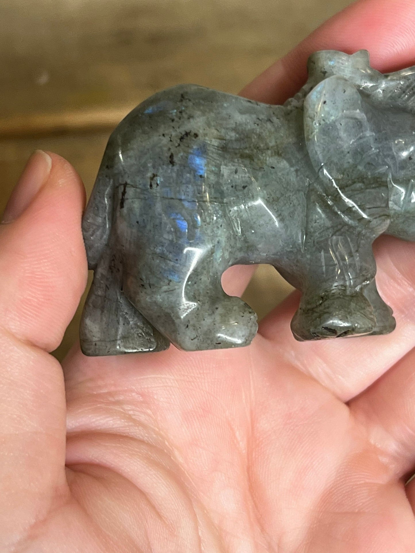 Labradorite Elephant Carving | Crystal Elephant Carving