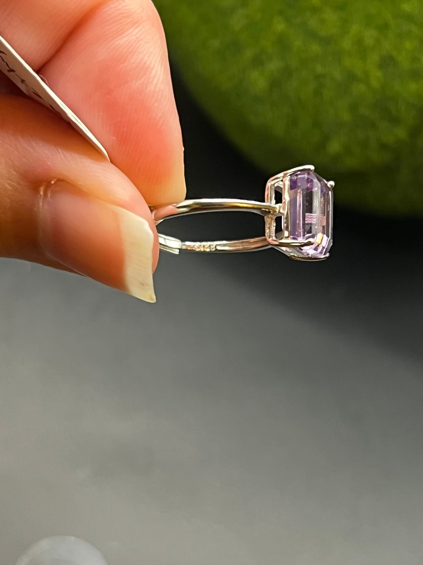 Amethyst Sterling Silver Band Ring | Purple Gemstone Ring | Amethyst Crystal Ring 2