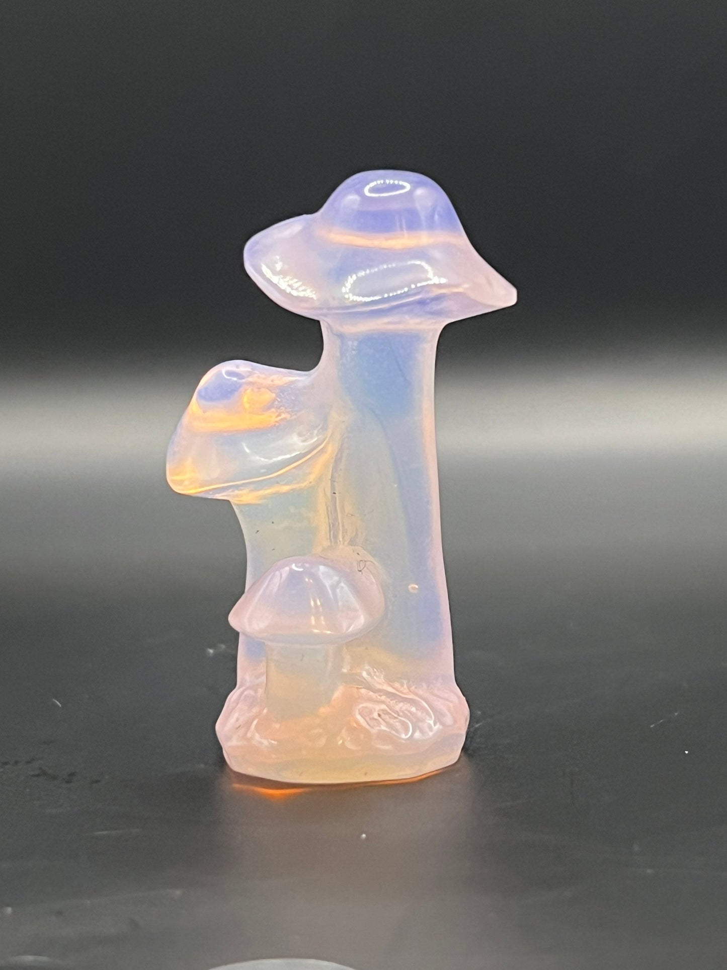 Pink Opalite Mushroom Carving (Not Natural Stone)