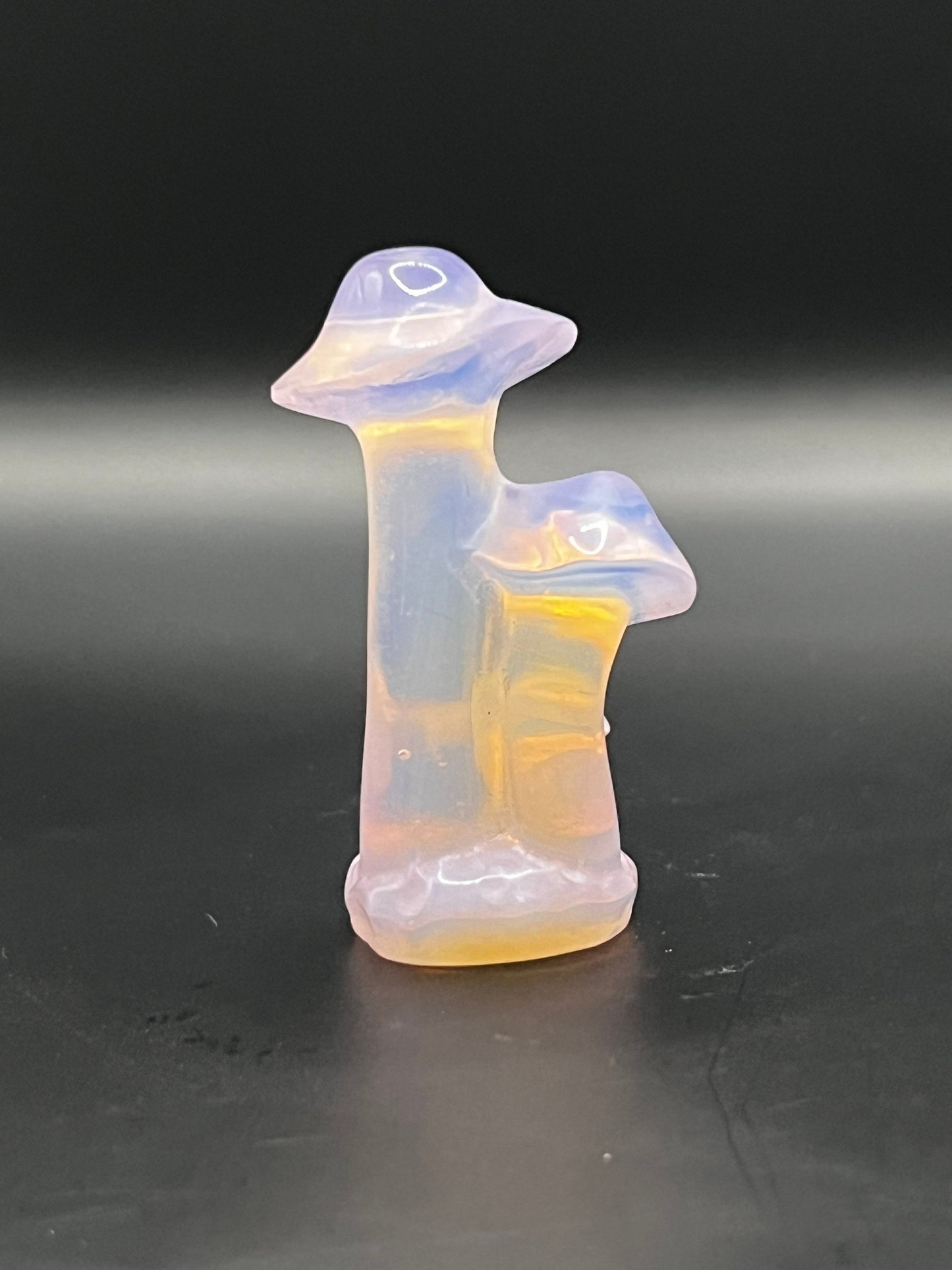 Pink Opalite Mushroom Carving (Not Natural Stone)