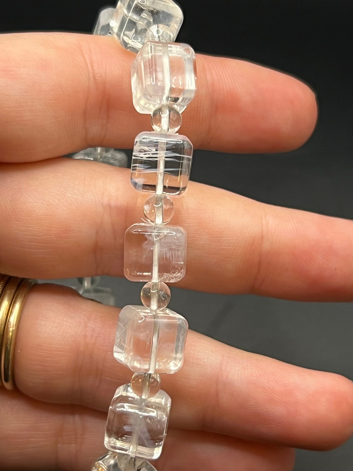 Blue Needle Quartz Bracelet | Clear Quartz Bracelet | Crystal Jewelry
