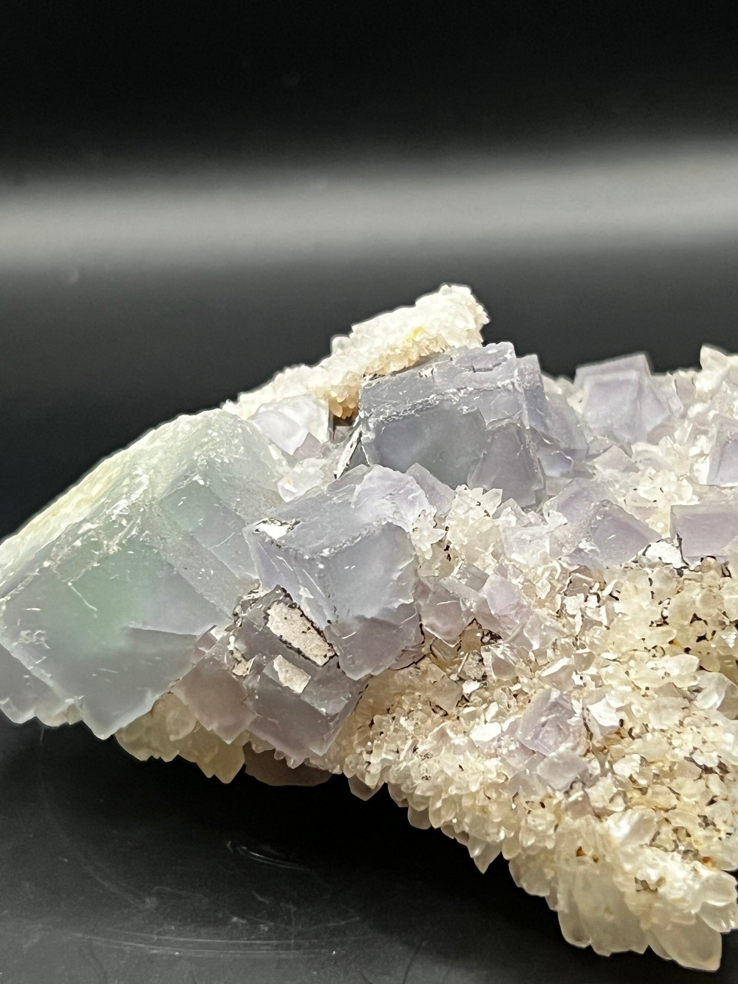 Fluorite on Clear Quartz Crystal Specimen