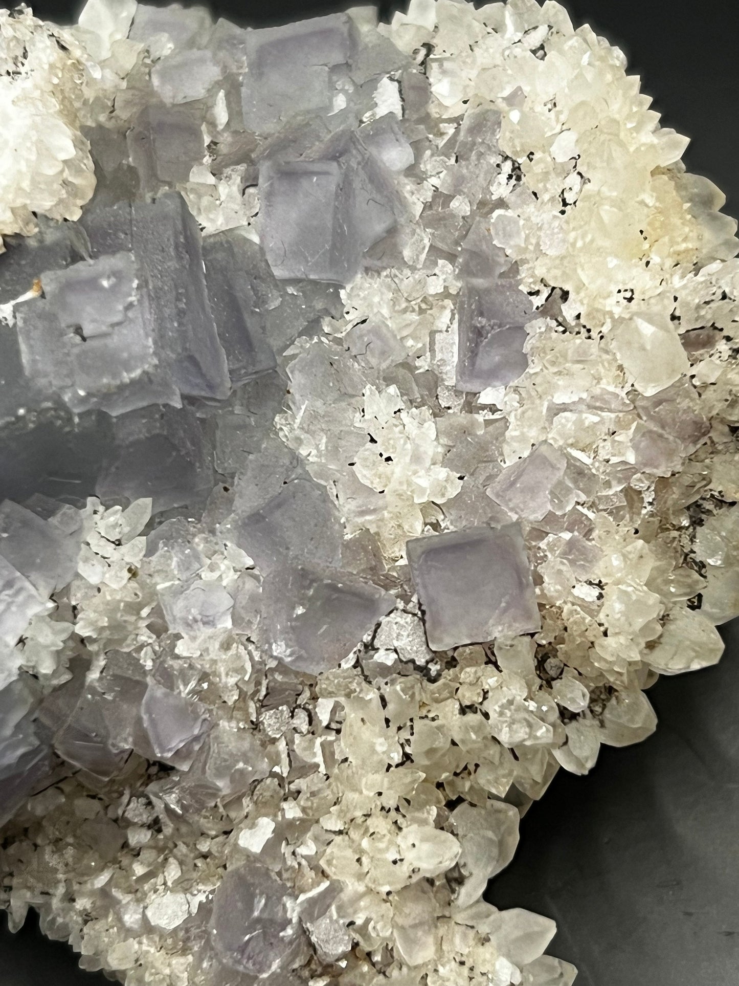 Fluorite on Clear Quartz Crystal Specimen