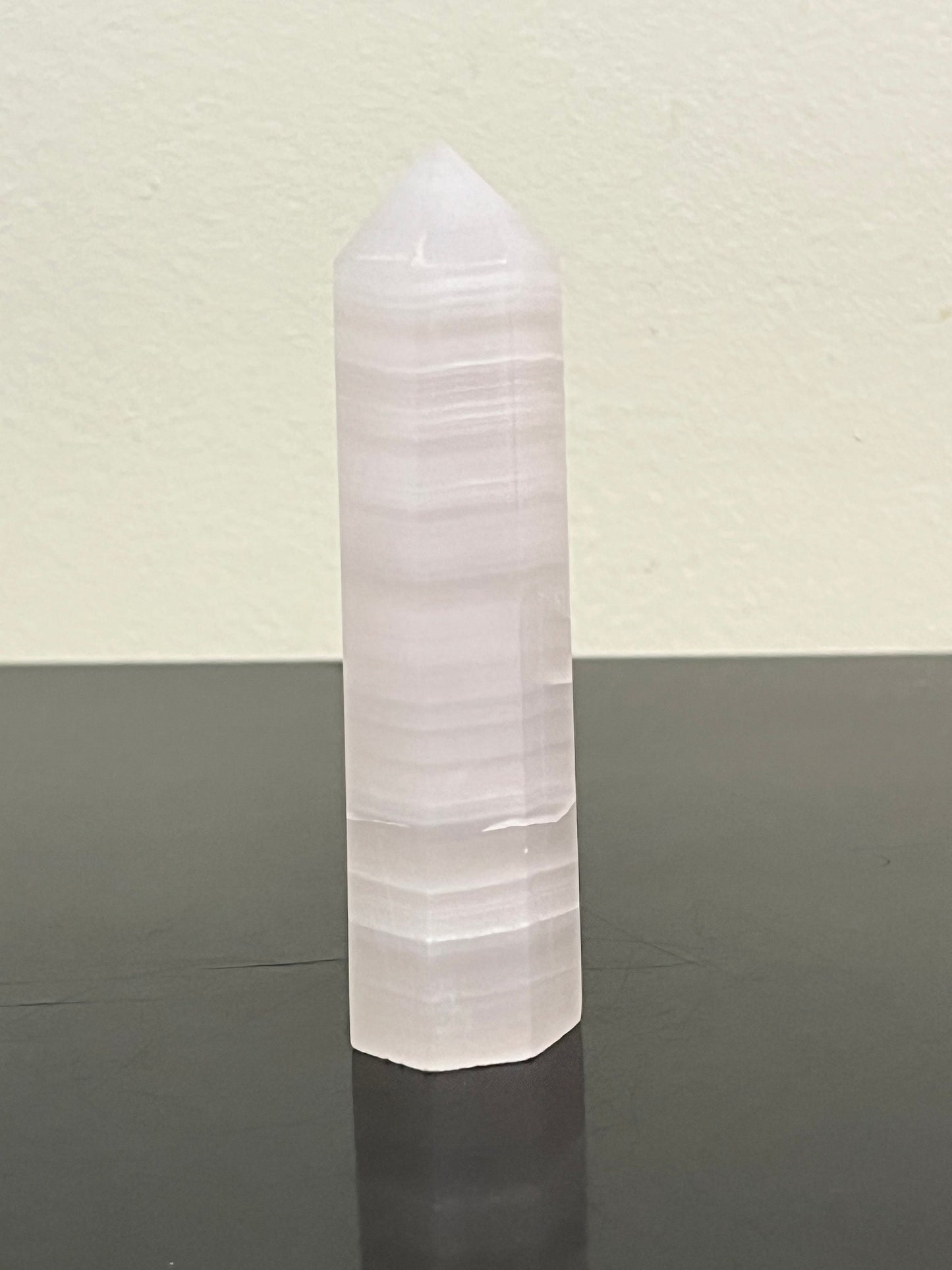 Pink Calcite Tower | Pink Banded Calcite Crystal Point