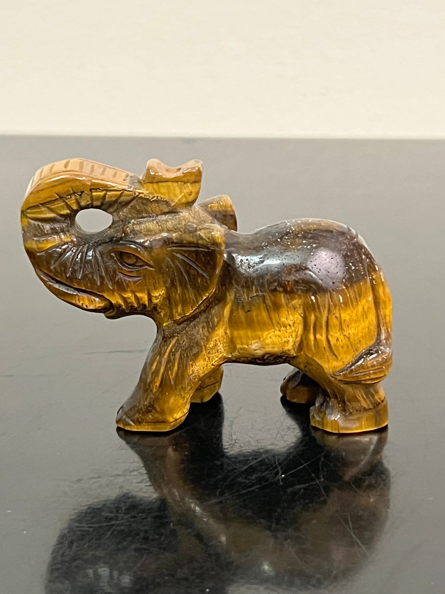 Tiger’s Eye Crystal Elephant Carving | Crystal Elephant