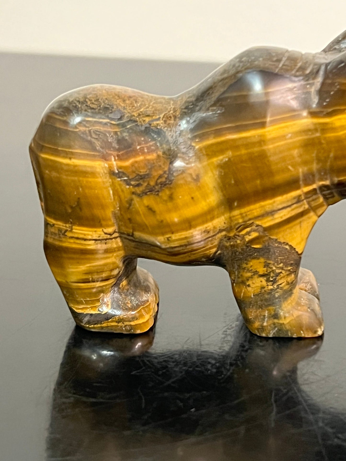 Tiger’s Eye Rhinoceros Carving | Crystal Rhino Carving