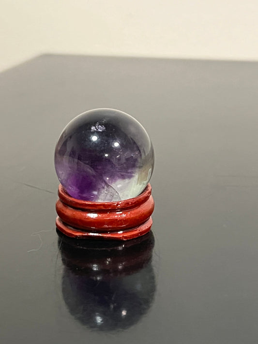 Purple and Green Fluorite Sphere | Small Fluorite Sphere 29 mm