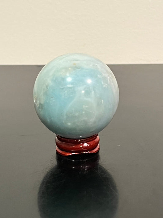 Sky Blue Quartz Druzy Sphere with Stand