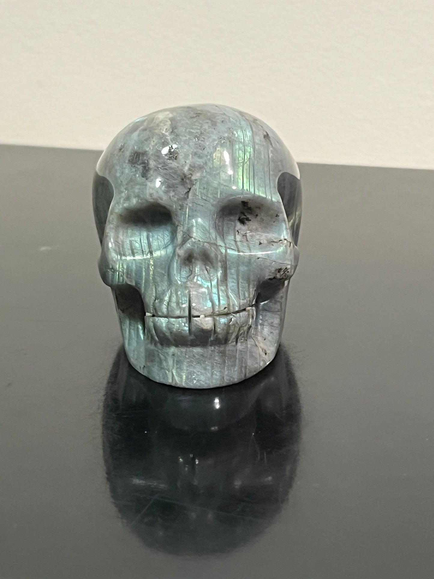 Labradorite Skull | Natural Stone Skull