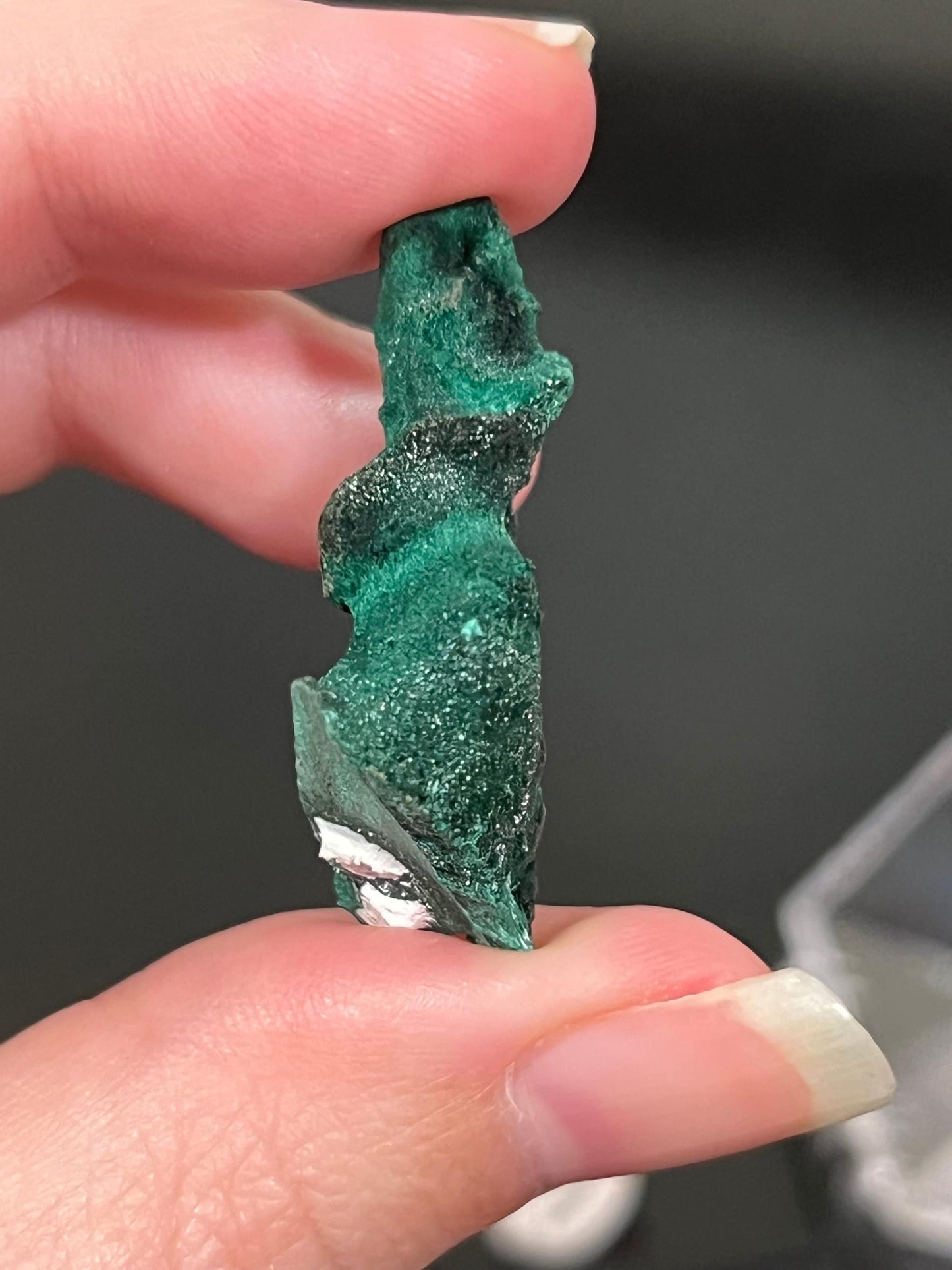 Velvet Malachite Specimen | Silky Malachite | Druzy Malachite 1.31” Tall