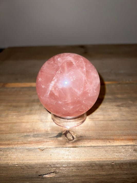 Star Rose Quartz Sphere | Rose Quartz with Asterisms